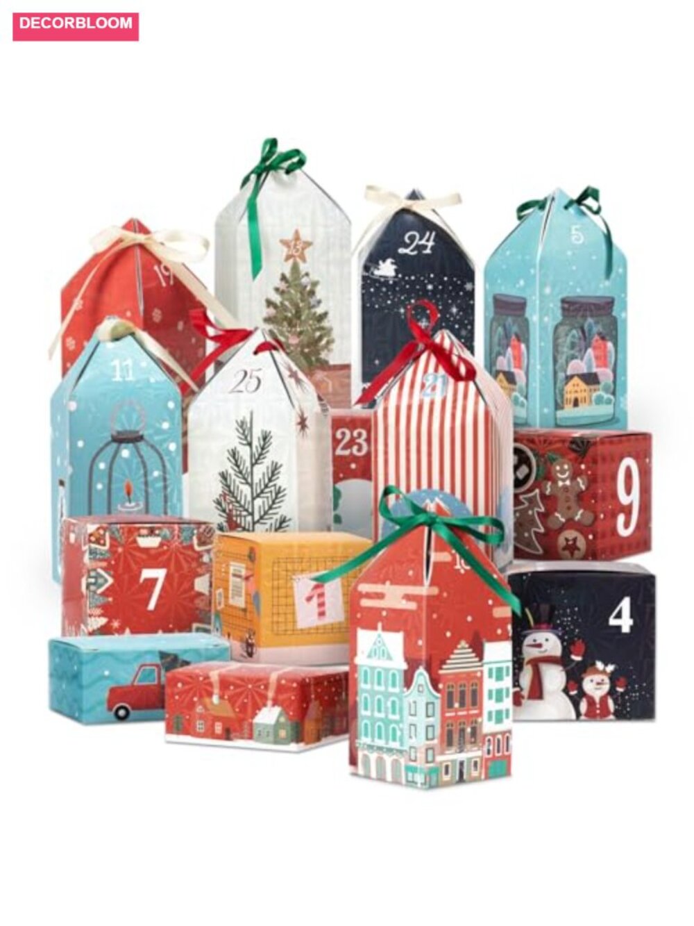 DIY Christmas Advent Calendar Boxes to Fill 25 Numbered Empty Cardstock